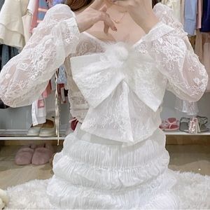 Japanese Kawaii Lolita Sailor Moon Himekaji White Lace Princess Blouse Shirt